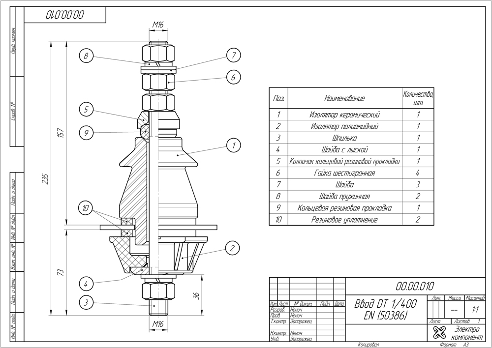 трансформаторный ввод DT 1-400